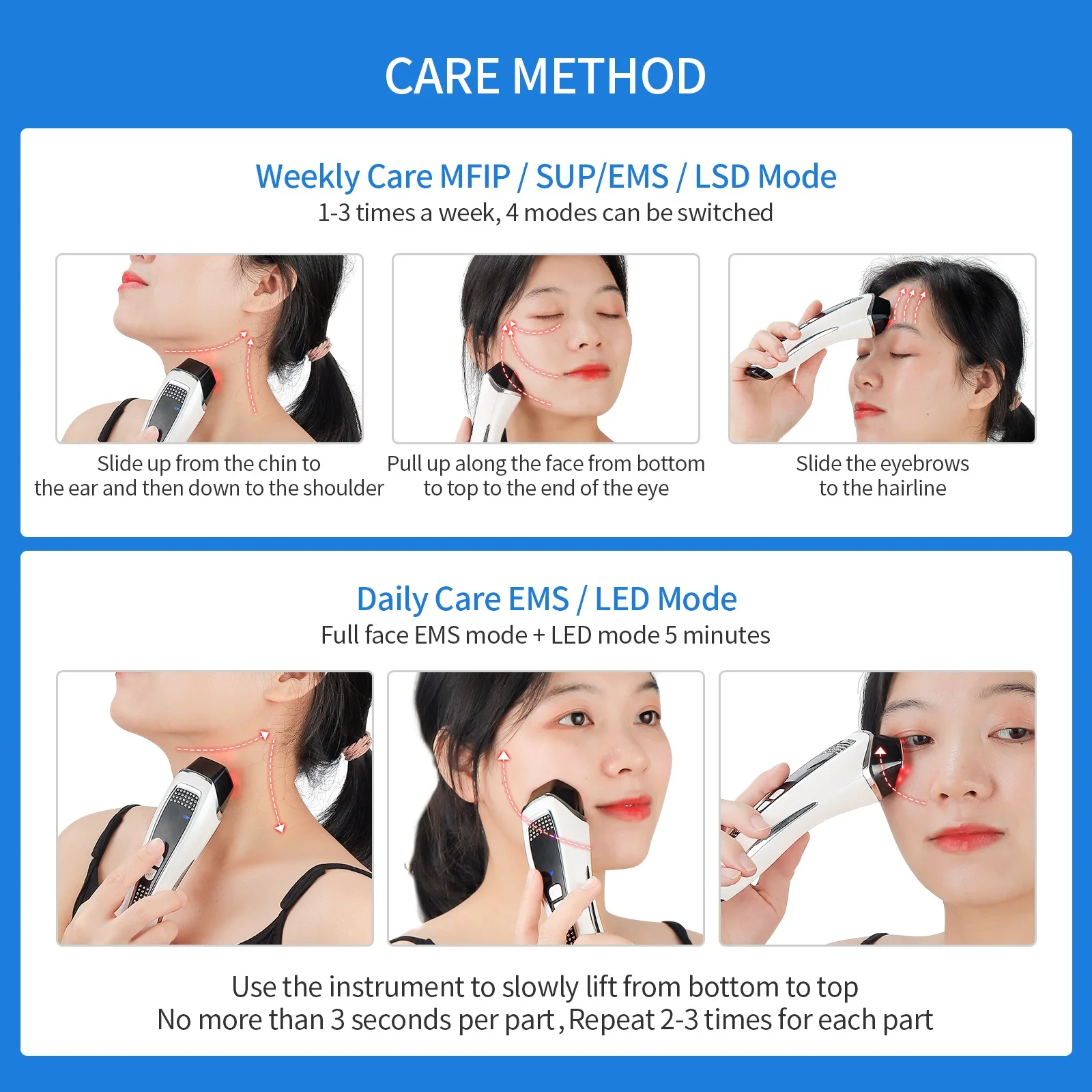 EMS Microcurrent LED Facial Anti-Wrinkle Pulse Beauty Device Neck Lifting Tightening Face Slimming Double Chin Edema Remover