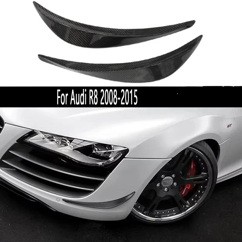 For Audi R8 2008-2015 Carbon fiber wind knife fog lamp air vent decorative strip Modified and upgraded body kit