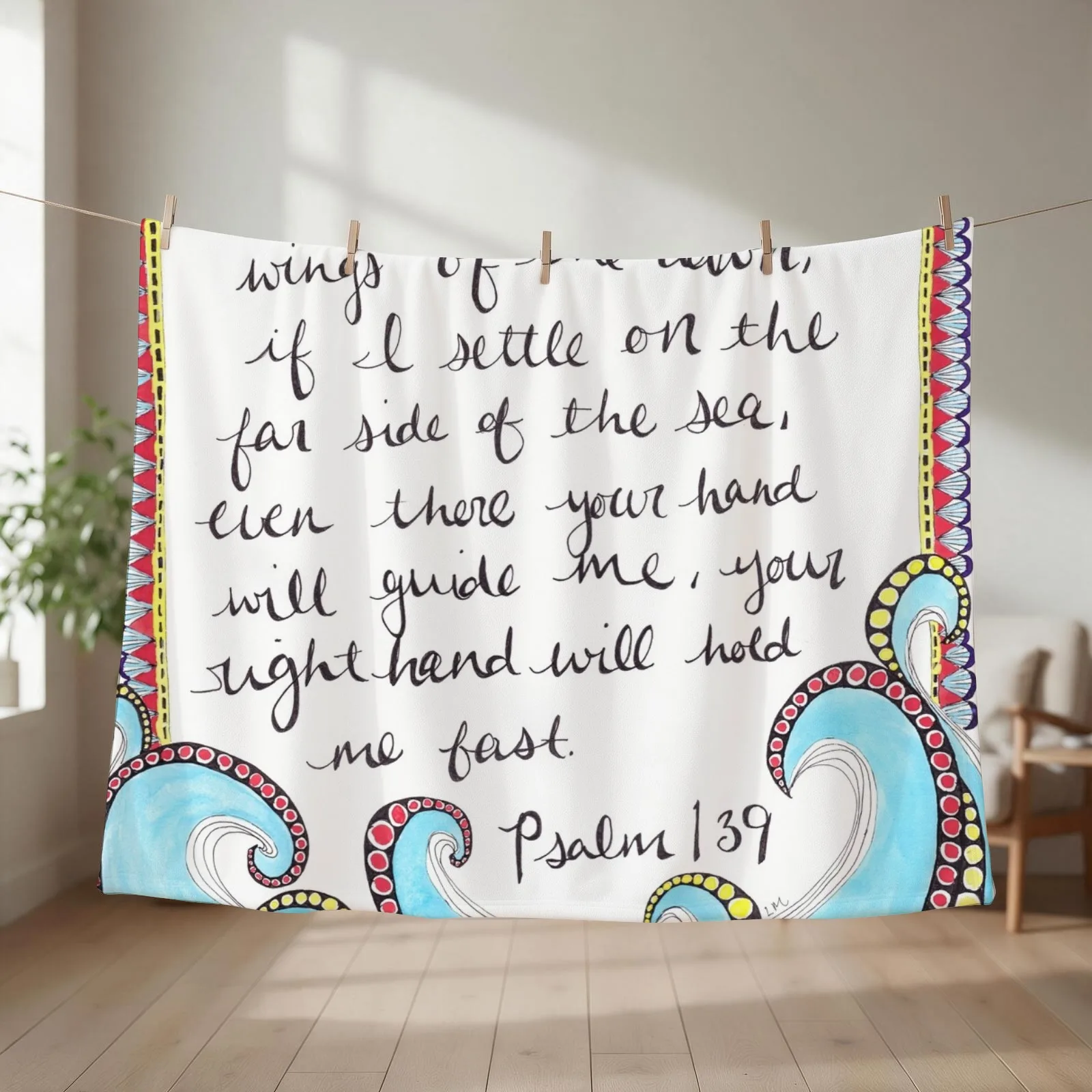 Psalm 139 Throw Blanket couch cozy soft plush fuzzy picnic outdoor blanket