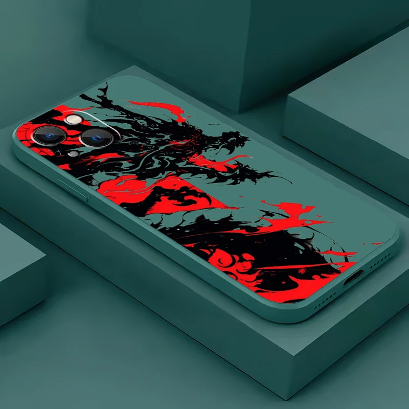 มังกรศักดิ์สิทธิ์จีนสําหรับiPhone 15 14 13 12 11 Pro Max 6 6S 7 8 Plus 13 12 Mini X XR XS Maxเคสโทรศัพท์ซิลิโคนเหลว