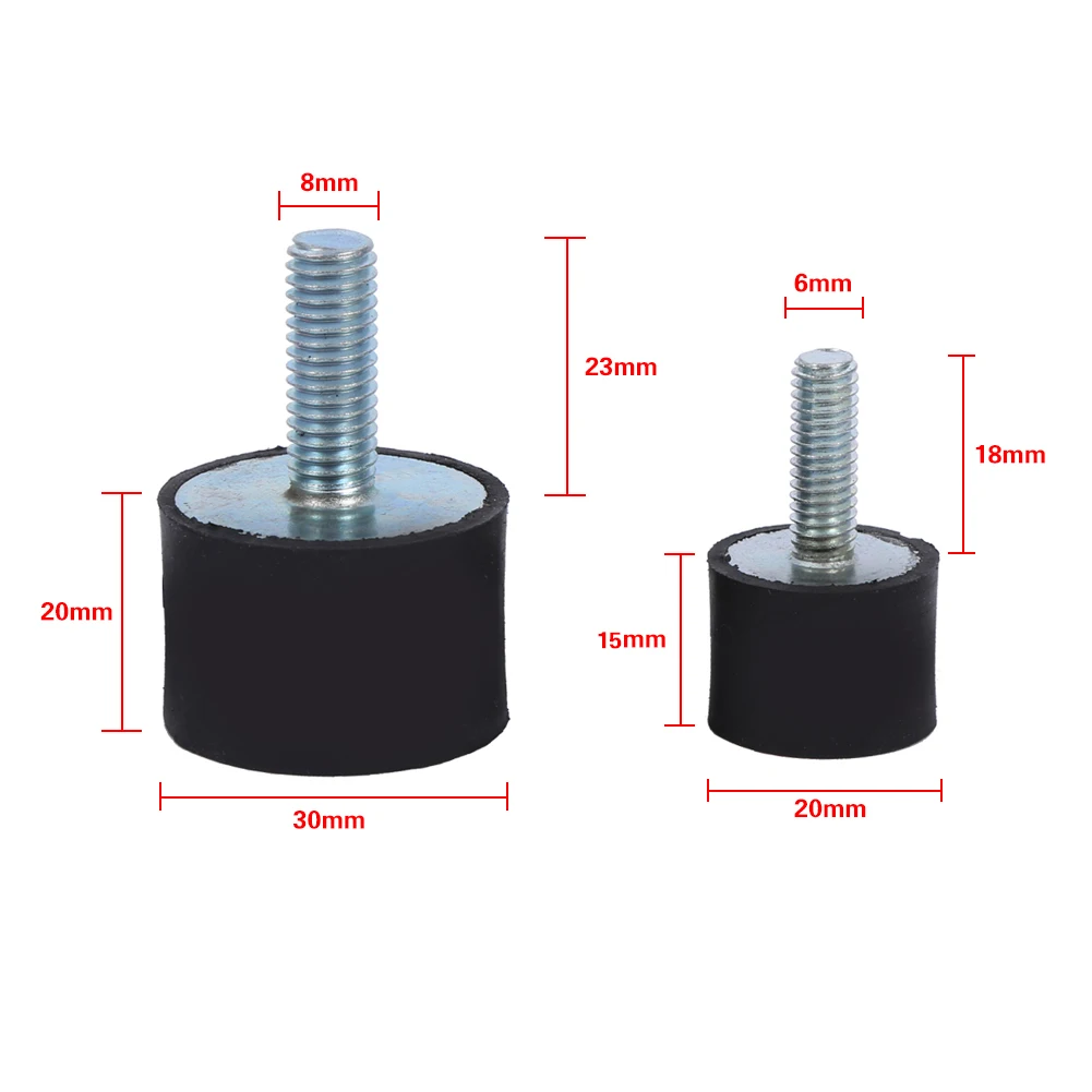 4 adet M8 M6 erkek kadın konu kauçuk amortisör çarpışma ped Damper bobin dağı Anti titreşim İzolatör