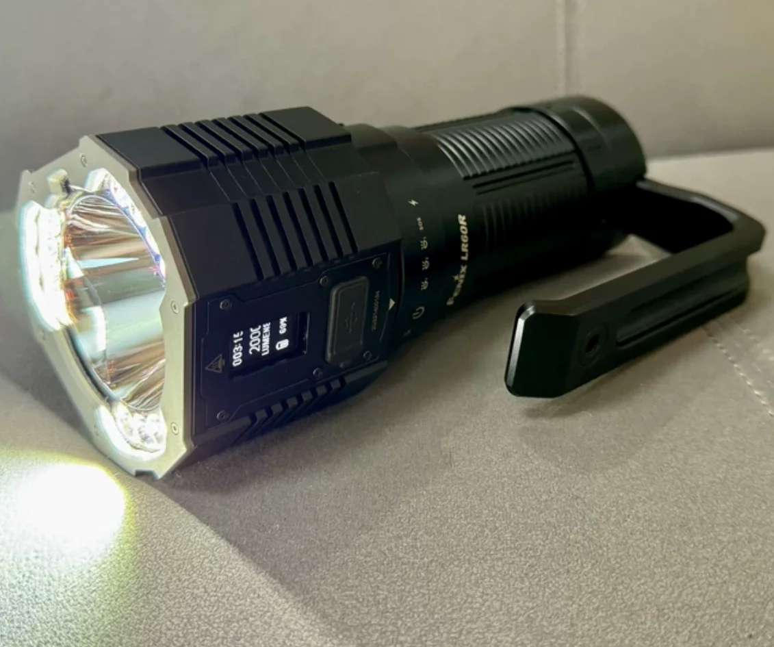 Used EDC LR60R flashlight Outdoor Tools Strong Light Torch Lamp Decompression Toy