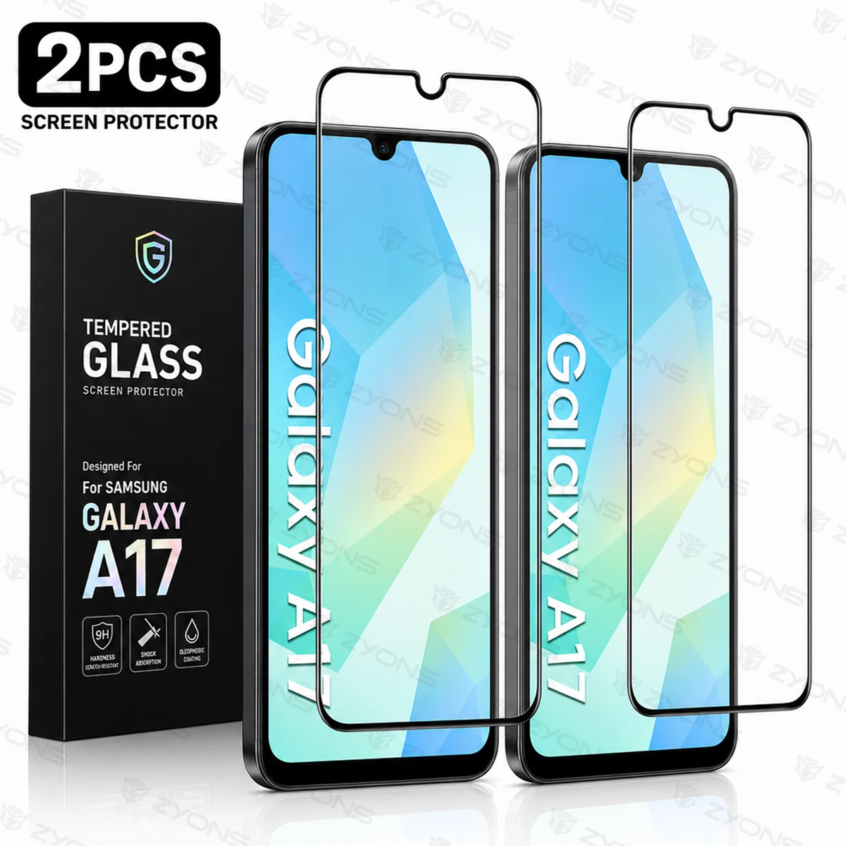 2Pcs Full-Screen Tempered Glass Screen Protector for Samsung A16 A17 A05 A56 A07 A37 A06 A04 Anti-Fingerprint No Bubble Easy Fit