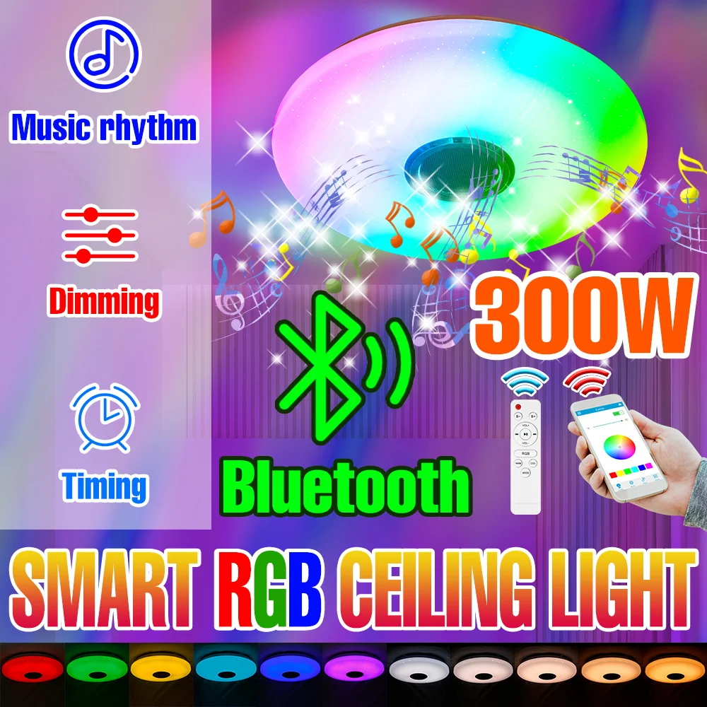 

LED Ceiling Light Smart Night Lamp RGB Color Changing Light APP Remote Bulb Bluetooth Led Chandelier Bedroom Recessed Spotlight