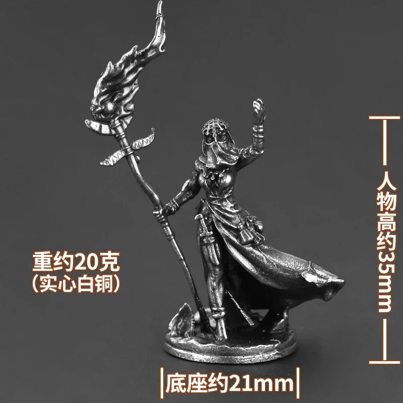 Cupronickel 전사 아라비안 나이트 신성한 랜턴 군인 액션 피규어 금속 모델 휴대용 보드 게임 체스 조각 장식