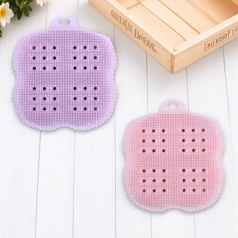 2 قطعة فرشاة اغتسال حمام الغسيل أداة تدليك التقشير الجسم المطهر الظهر تنظيف لينة العناية بالبشرة الأساسية الأرجواني الوردي #6