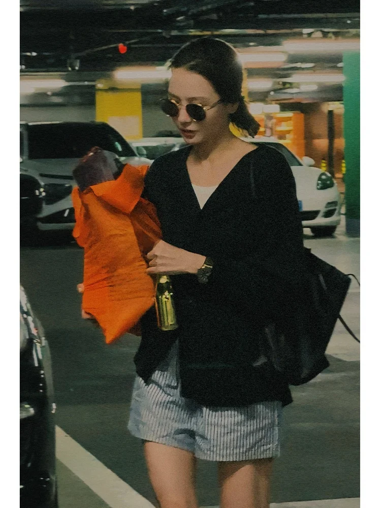 

Женский вязаный кардиган Tfa 825FM3 с V-образным вырезом, ультратонкой вязкой, 6-игольной 3D-вязкой, длинными рукавами, из смесового хлопка