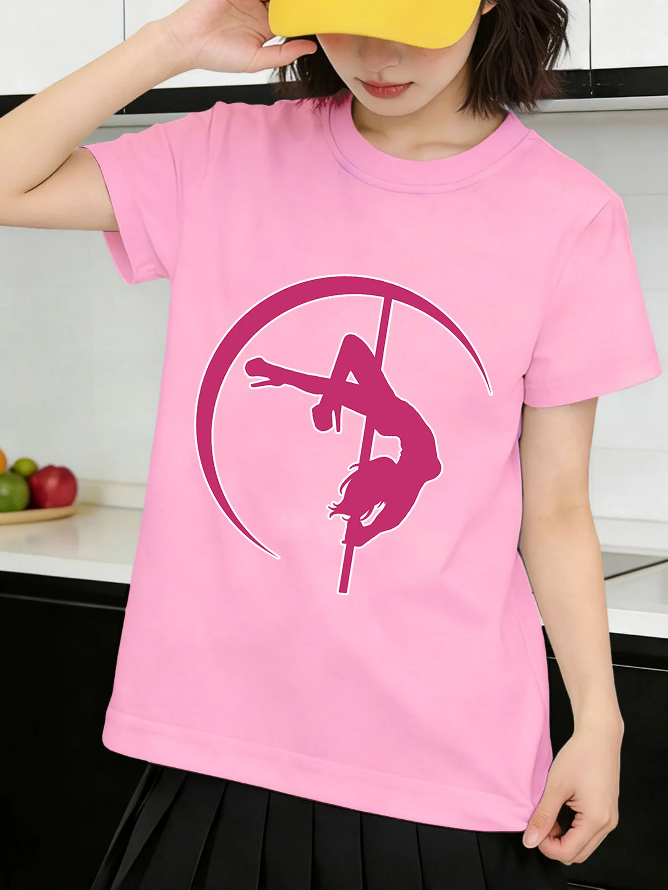 Parent Child T Shirt Pole Dancing Lady Outline Graphic Boys Girls Breathable Short Sleeve Unique Trendy Daily Simple Casual Tee