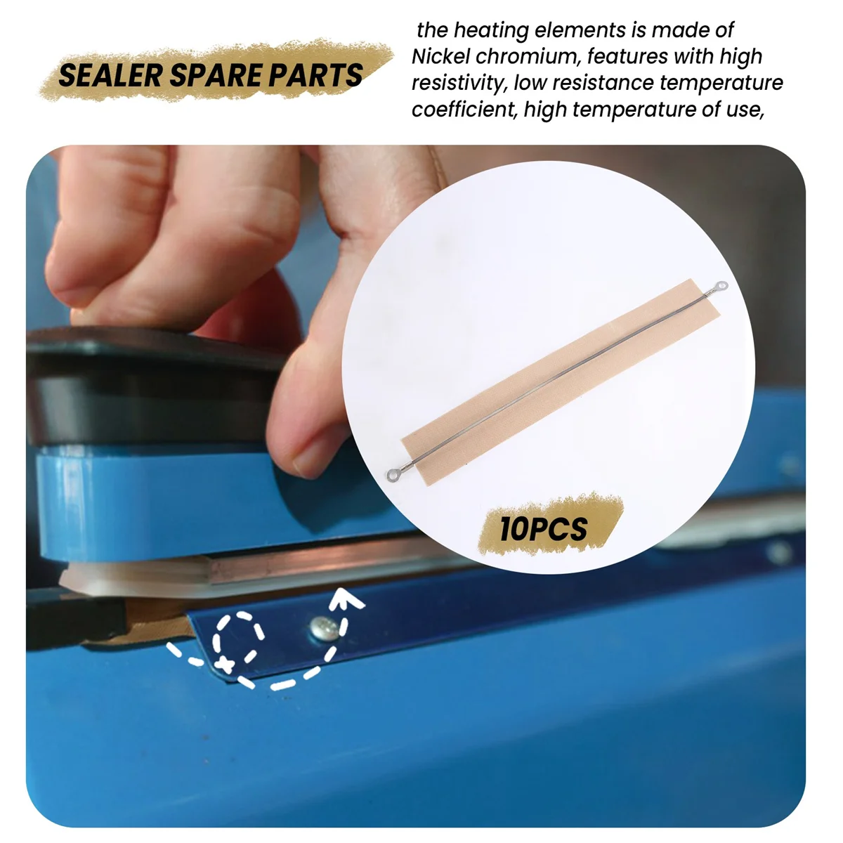 10 Pieces Impulse Sealer Replacement Parts Impulse Sealer Heating  s Service Spare Repair Parts Kit for FS-200