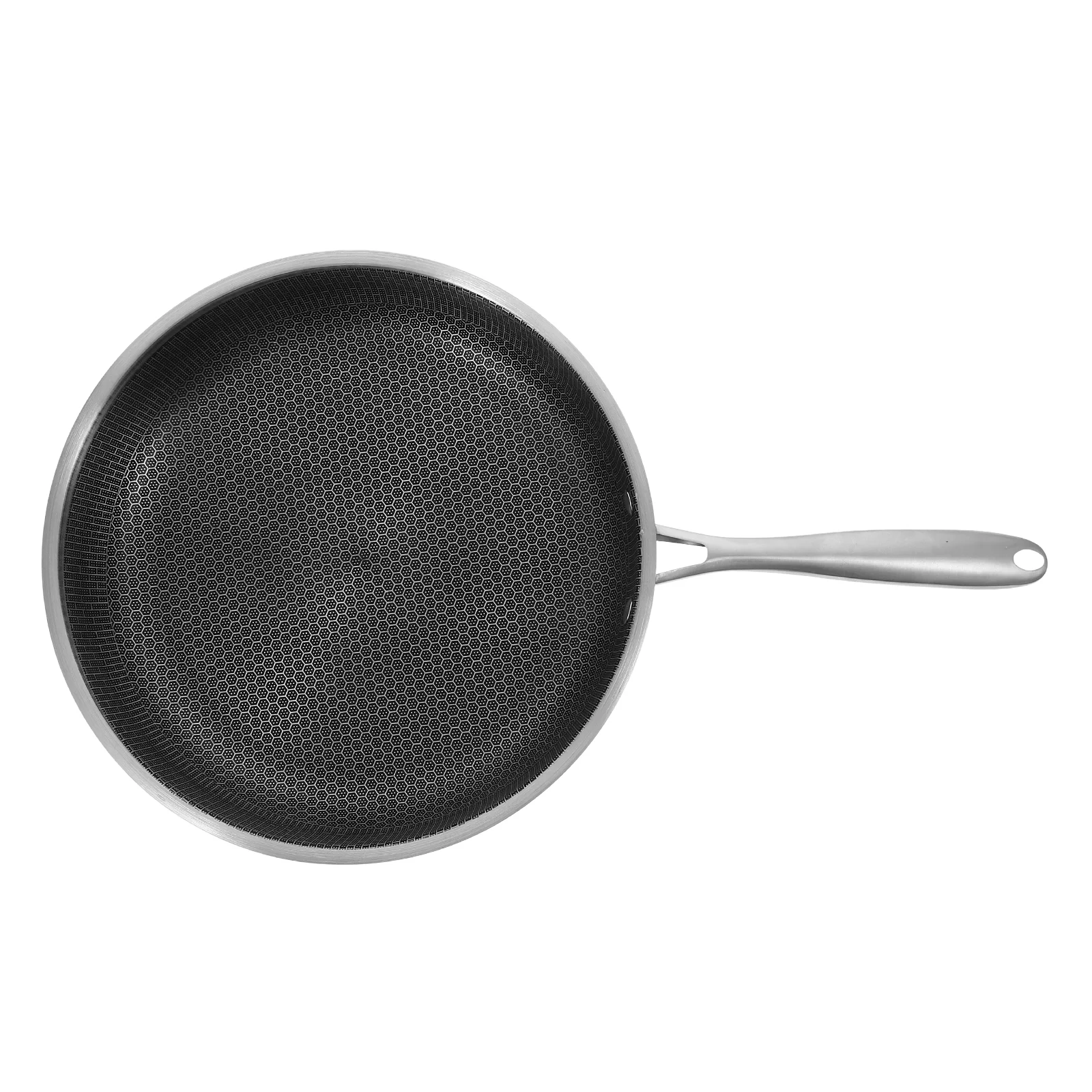 Stainless Steel Wok Honeycomb Pan Egg Frying Nonstick Cookware Pans for Outdoor Cooking Work Griddle