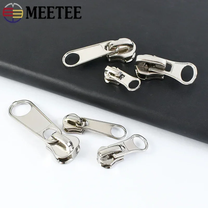 3# 5# 8# Zippers Slider for Nylon Resin Metal Zips Bag Replacement Zipper Puller Cursors Garment Sewing Zip Head Lock Repair Kit