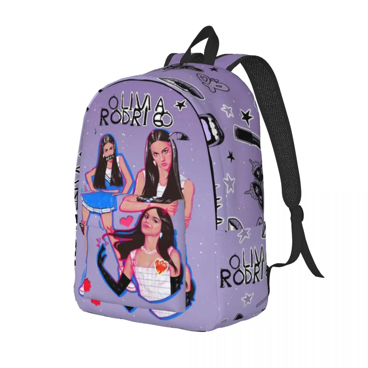 Olivia Vampire Rodrigos Sour Backpack Student Schoolbag for Men Women Laptop Canvas Bags 15.7in 17.7in