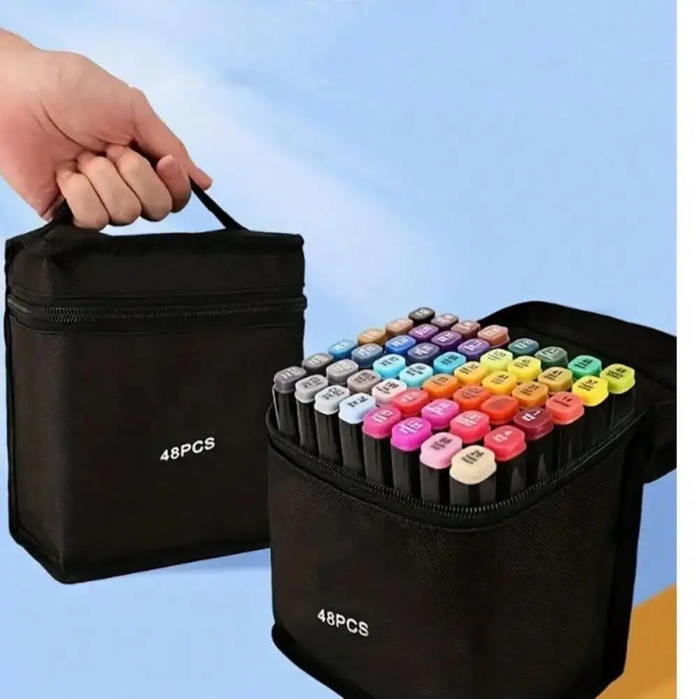 

Dual-Tip Alcohol Marker Set (80/120/168, Stand Included, Art/Gift for Kids)