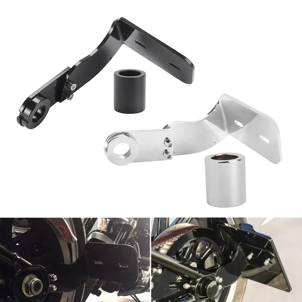 Black/ Chrome Motorcycle Side Mount License Plate Bracket Holder For Harley Softail Fat Boy Breakout Dyna Street Bob 2018-2022