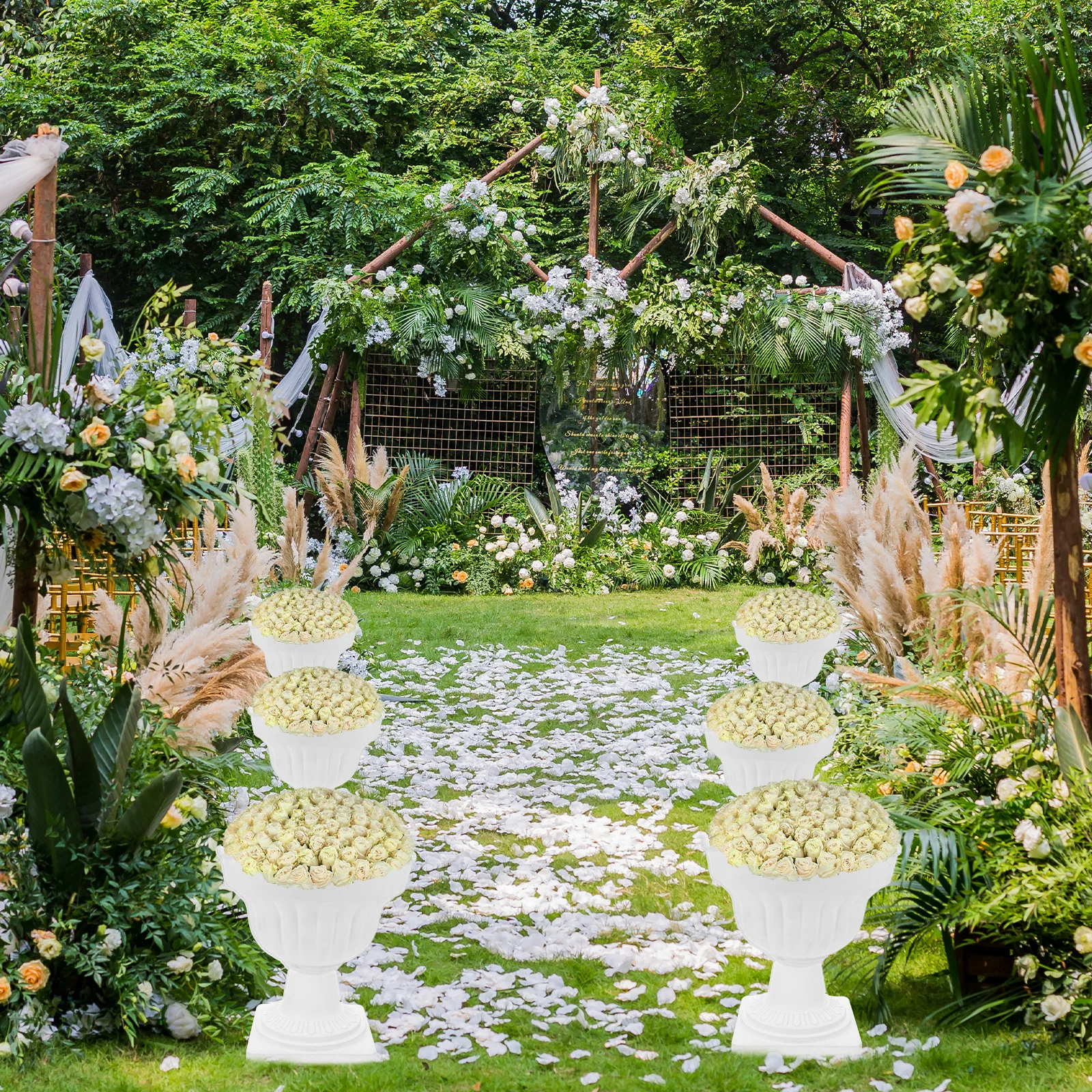 

1Pcs Road Guiding Flowerpot Roman Pillar Plastic Creative Home Garden Decor Durable Modern Style Wedding Party Balcony Gift