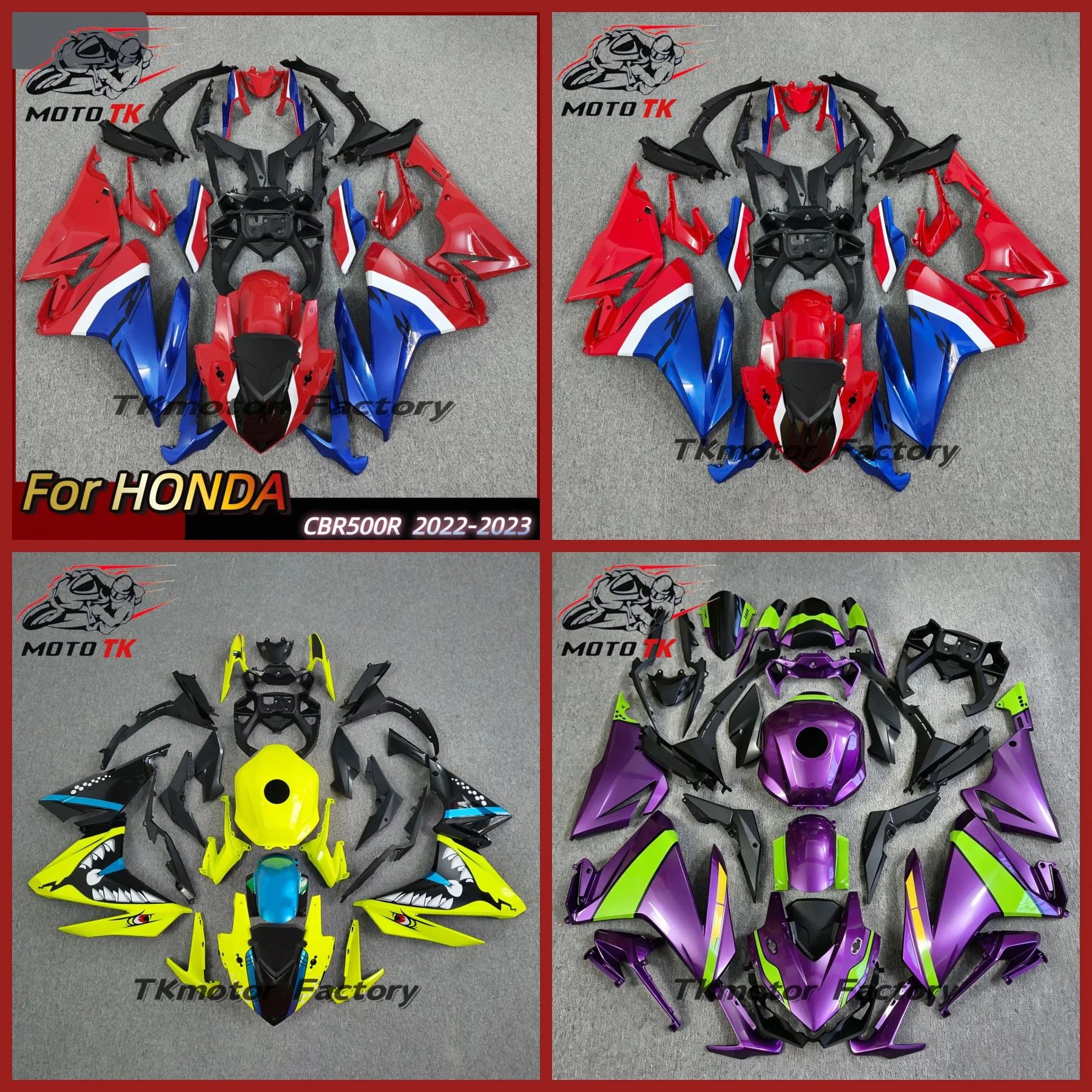 Custom Painted Motorcycle Fairing Kit For Honda CBR500R 2022 2023 ABS Injection Fairing Kit All Sorts of Color