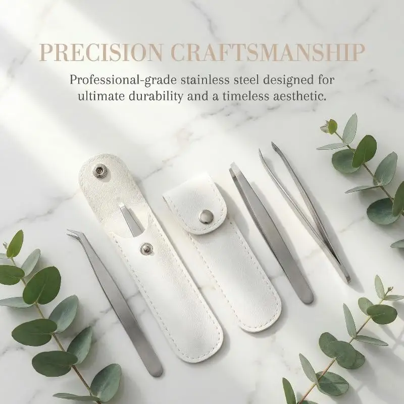 High Quality Stainless Steel Tweezers Set For Eyebrow And Beard Shaping Multi Purpose For Home Use