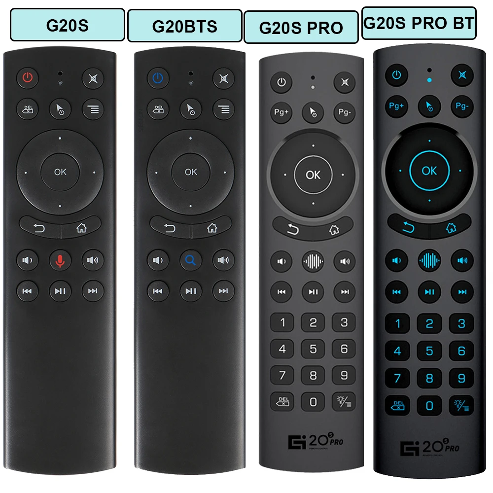 G20S PRO Pilot zdalnego sterowania z podświetleniem głosowym Bezprzewodowy żyroskop Air Mouse 2.4G G20BTS Plus BT5.0 Gyro do kontrolera X96 H96 MAX TV BOX