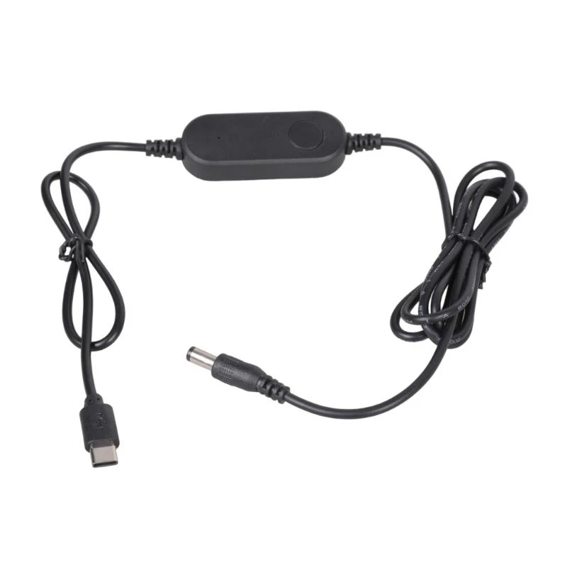 USB Type C To DC5521 12W Step Up Power Cable With Switches For Routers Camera LED Light Cooling Fan 83CF