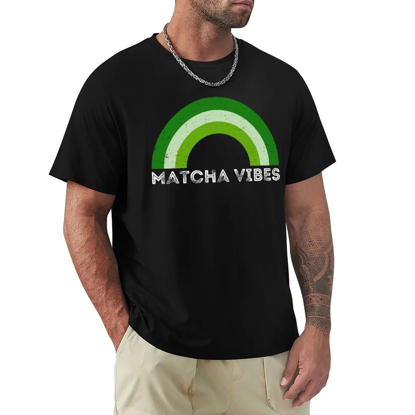 Matcha Vibes T-shirt cute clothes anime clothes customs design your own Short sleeve tee men