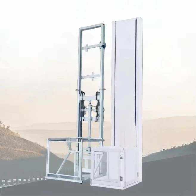 500 kg vertical rail lift platform fixed hydraulic cargo lift for indoor and outdoor use