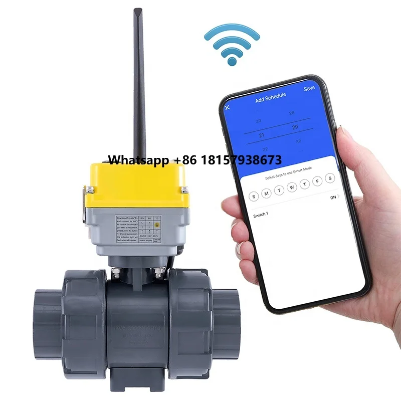 

Wifi Smart Electric Ball Valve AC/DC110V-230V High Torque PVC Electric Union Ball Valve,