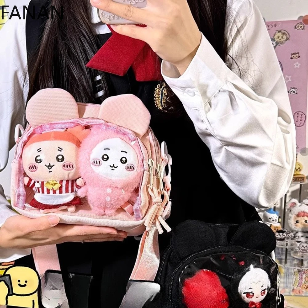 فتاة يابانية كول Ita حقيبة شفافة الوردي سعة صغيرة المحفظة حقيبة كروسبودي حقيبة كتف الحلو Kawaii DIY أنيمي بولسو