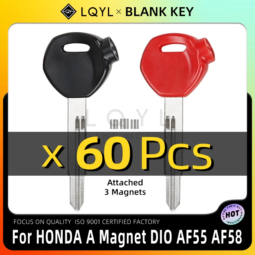 

LQYL 60 Pcs Blank Key Motorcycle Replace Uncut Keys For HONDA Magnet Motorcycle Anti-Theft Lock Keys DIO AF 61 62 63 TODAY 49cc