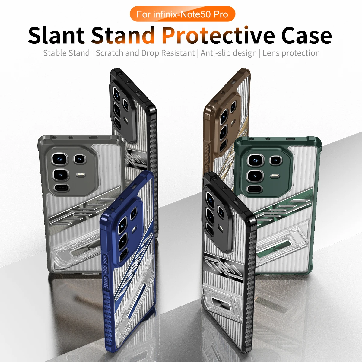 Shockproof Stand Case for Infinix Note 50 40 Pro Plus 4G 5G Hot 11S 50i 50 40 Spark 10 Pro Go Cover Crystal Back Holder Shell - view 6