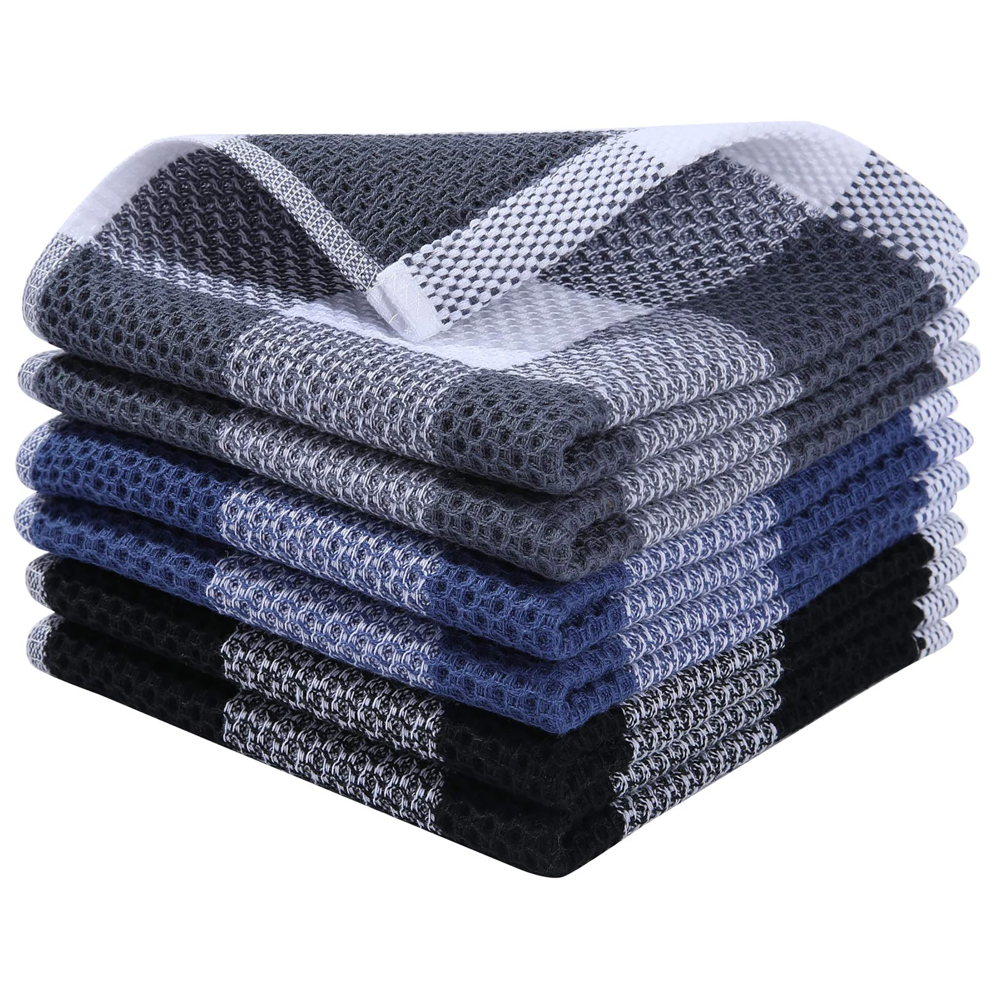 Набор из 100% хлопчатобумажной салфетки для кухни, домашнее полотенце, Ультрамягкая впитывающая салфетка для посуды, многоразовый инструмент для чистки без подвешивания