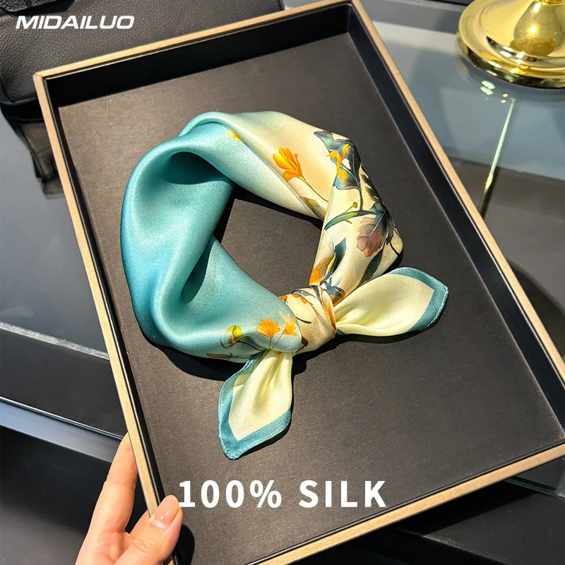 

Квадратный шарф из 100% тутового шелка 20,87x20,87 дюйма, дышащий декоративный головной платок, элегантный аксессуар, не растягивающийся для использования на открытом воздухе