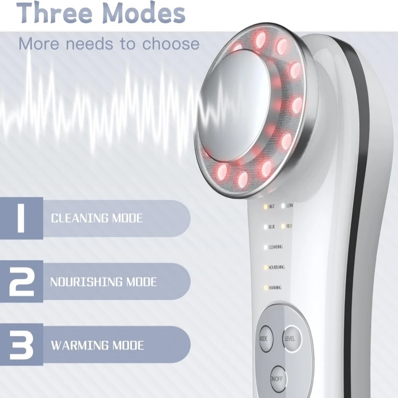 Microcurrent Face Beauty Device, EMS Eye Massager, Face Lifting, Anti Rugas, LED Photon, Multifuncional Cuidados Com A Pele, 7 em 1