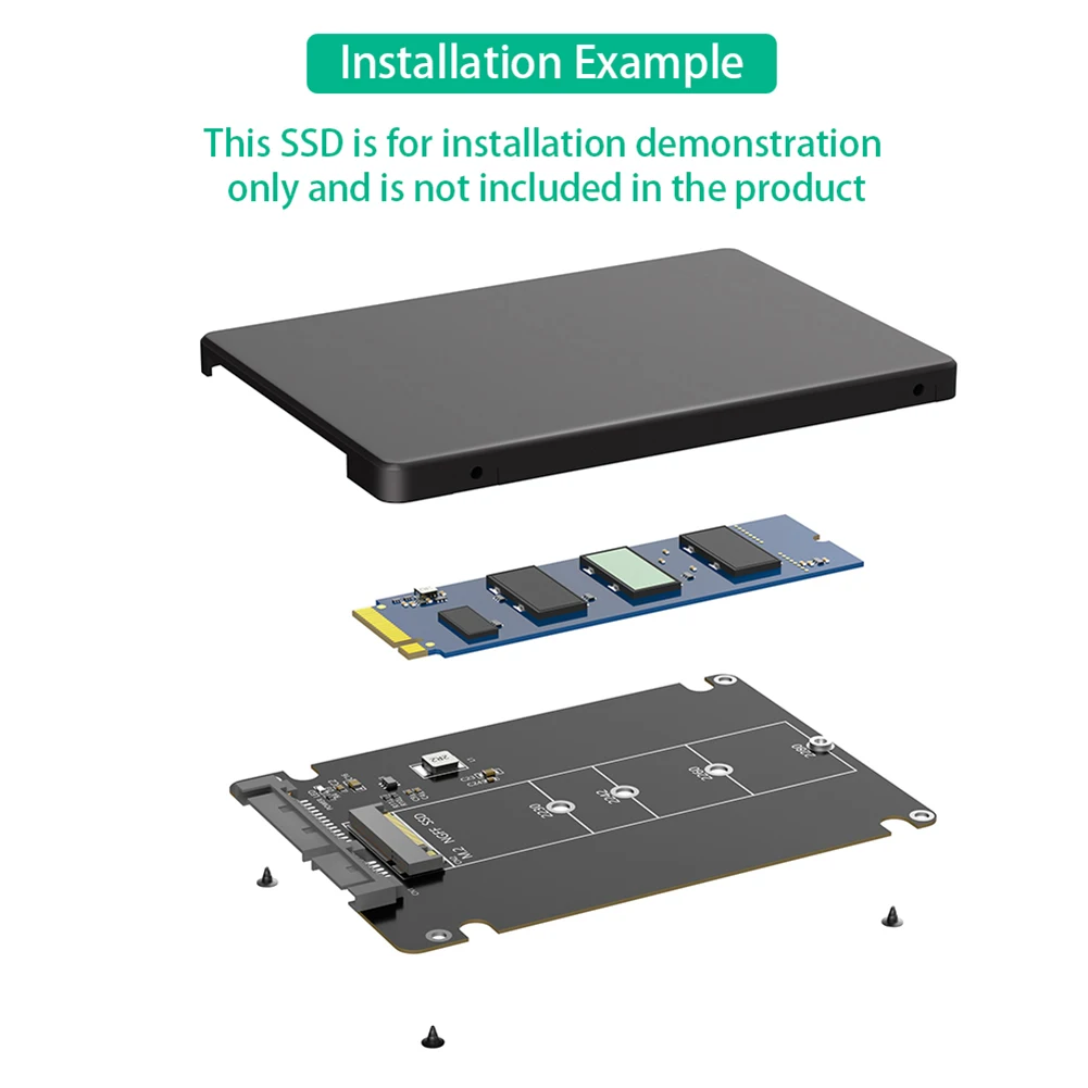 M.2 NGFF B Key To 2.5inch SATA SSD Enclosure 6Gbps Hard Disk Case Enclosure SSD External Box for 2230 2242 2260 2280 M.2 SSD