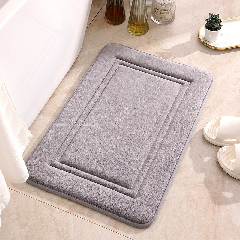 Simple Household Coral Velvet Soft Carpet Bathroom Super Absorbent Anti-slip Floor Mat Kitchen Bedroom Anti-fouling Foot Pads