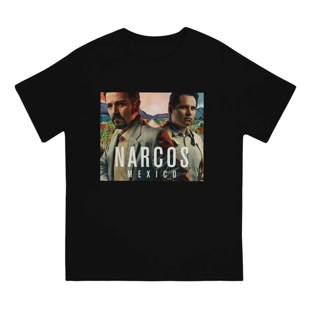 Narcos Season Newest TShirt for Men Tapestry Round Collar Basic T Shirt Personalize Gift Clothes Streetwear