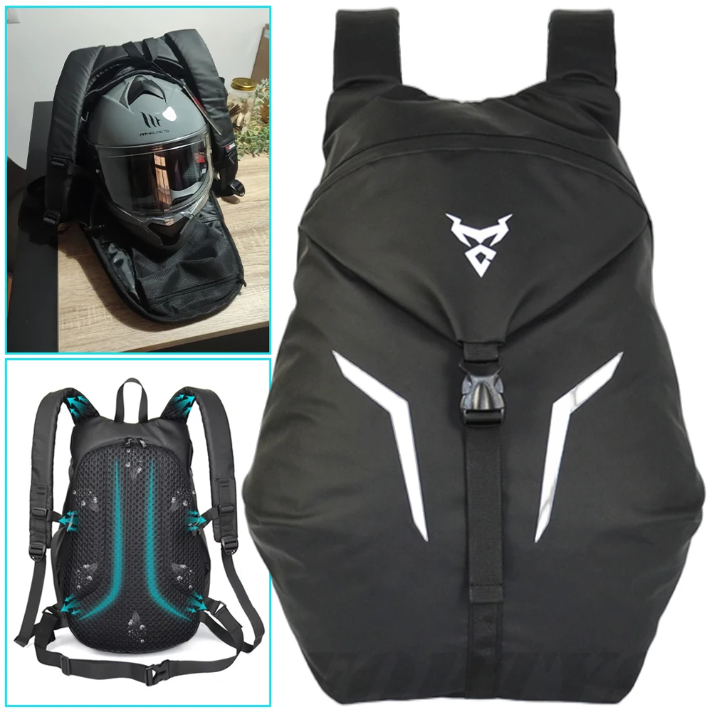 

Lightweight Motorcycle Bag Helmet Backpack Waterproof Motorbike Full helmet Computer knapsack Portable Travel Riding Rucksack