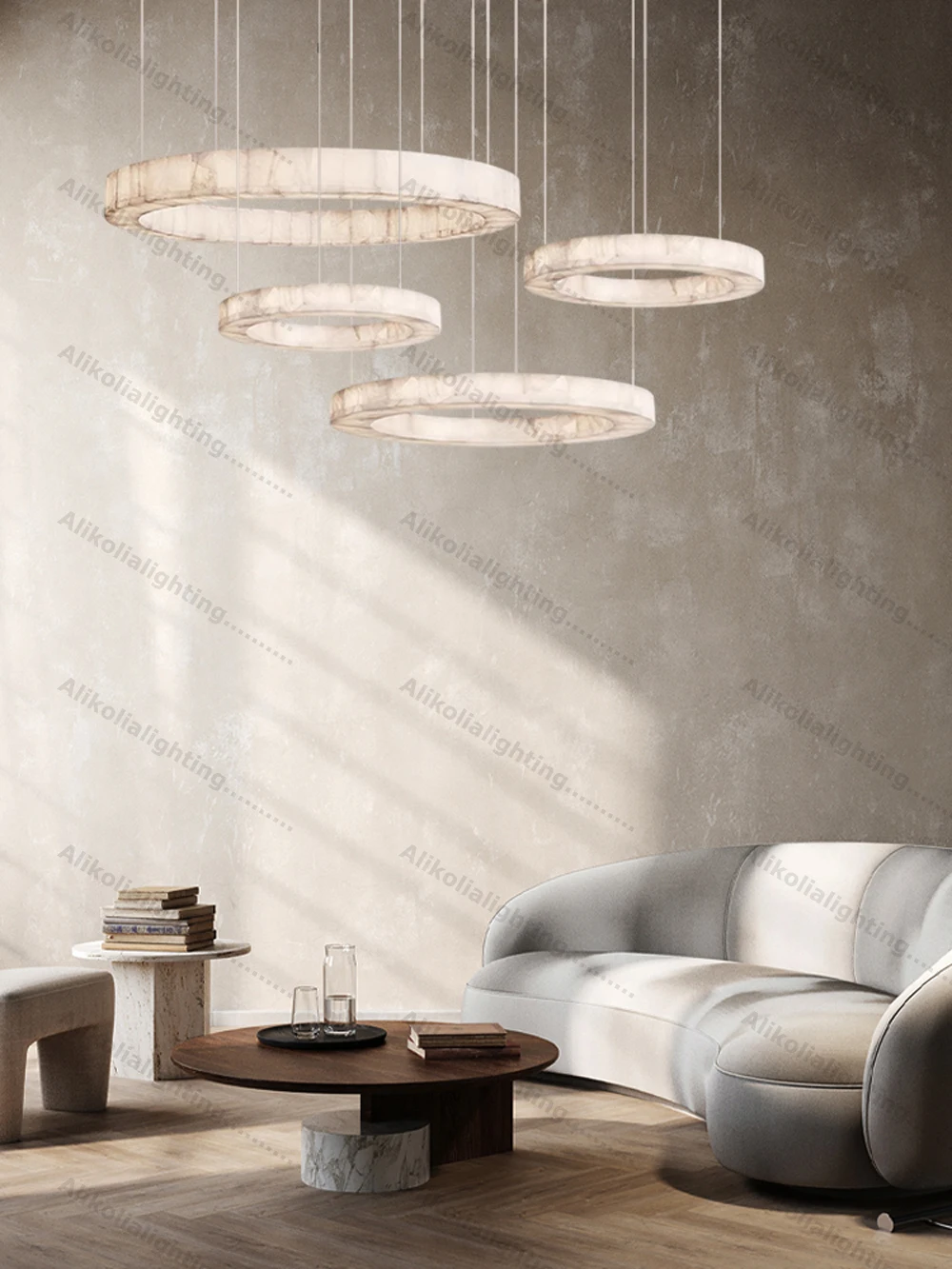 Elevate Your Living Room With Our American Natural Marble Chandelier High-end Pendant Light Gold Chrome Black Dimming Function