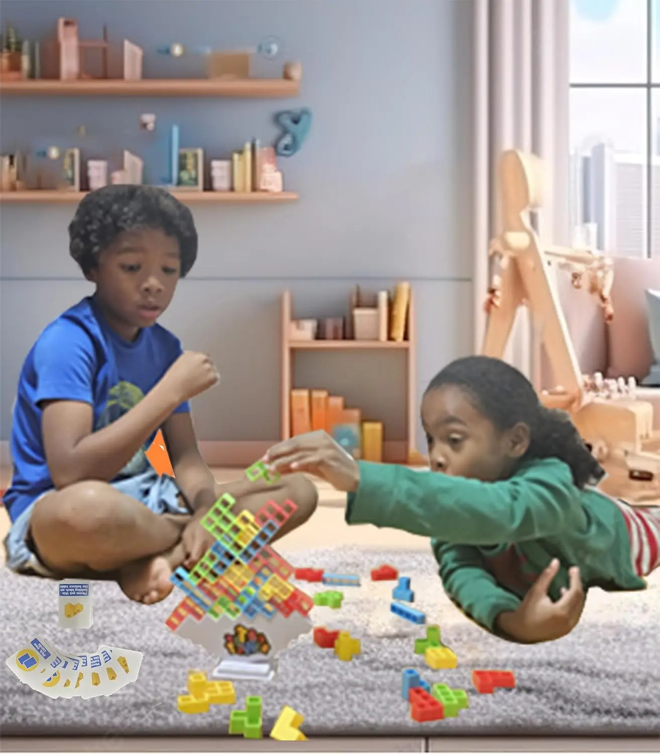 50 Pcs Board Games for Kids & Adults Tetra Tower Balance Stacking Toys Perfect for Family Games, Parties, Travel