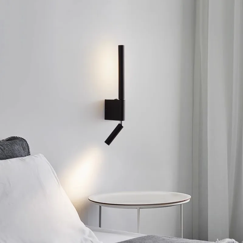 

Modern minimalist angle adjustable reading long wall lamp LED bedroom bedside lamp living room sofa wall lamp home decoration