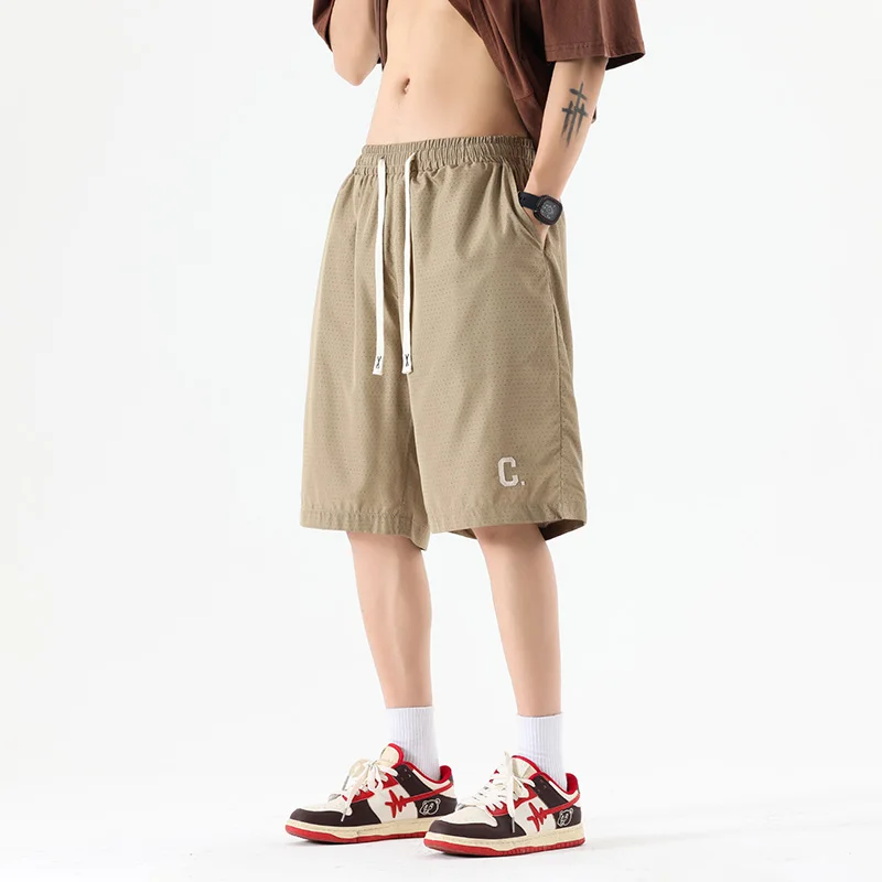 2024 Summer Cargo Shorts With Pockets Cotton Streetwear Casual Men\'s Shorts Ribbons Bermuda Short Pants Men шорты мужские