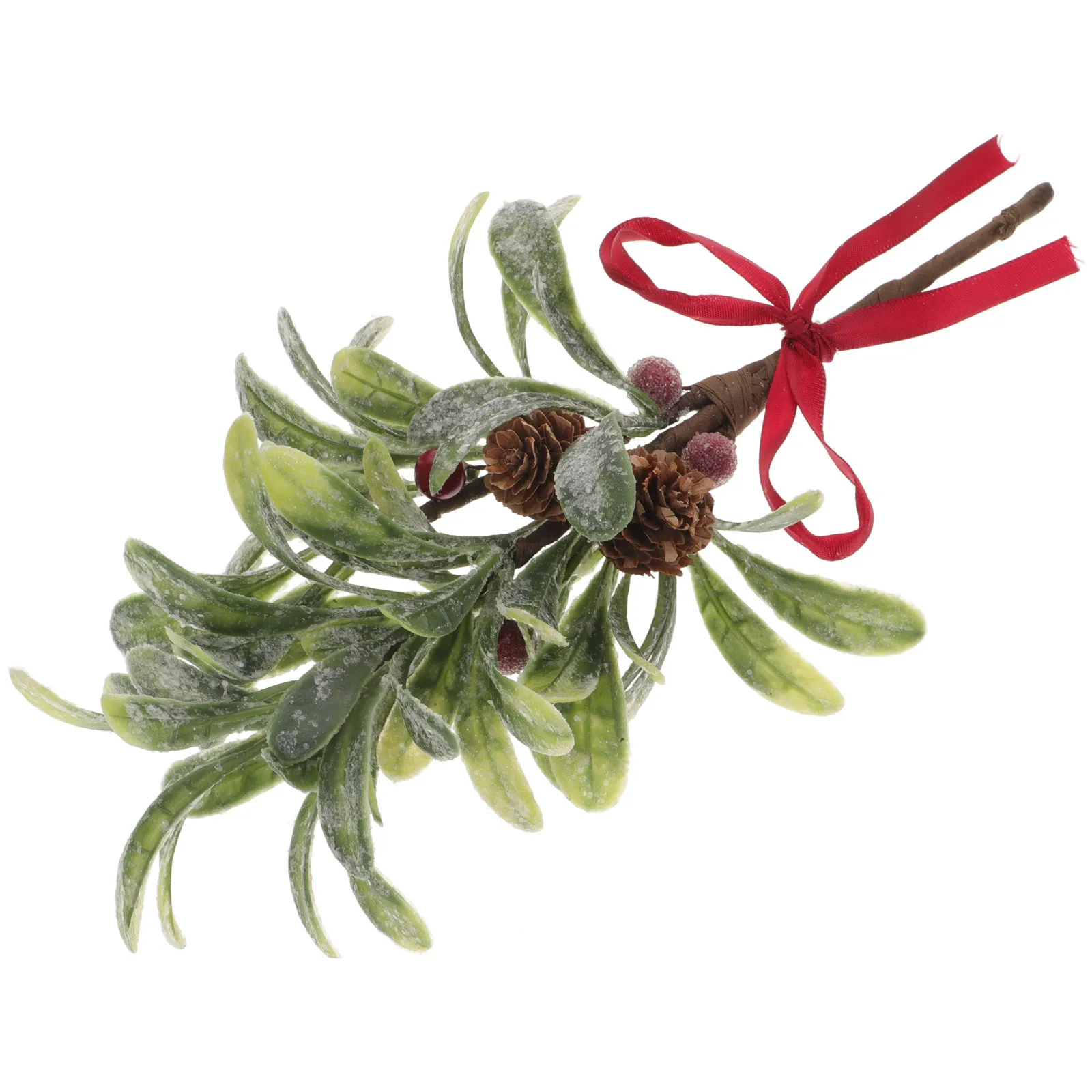 

Artificial Mistletoe Branch Light Green Leaves Fake Berries Xmas Pendant Decor Christmas Door Wall Hanging Mistletoe Swag Party