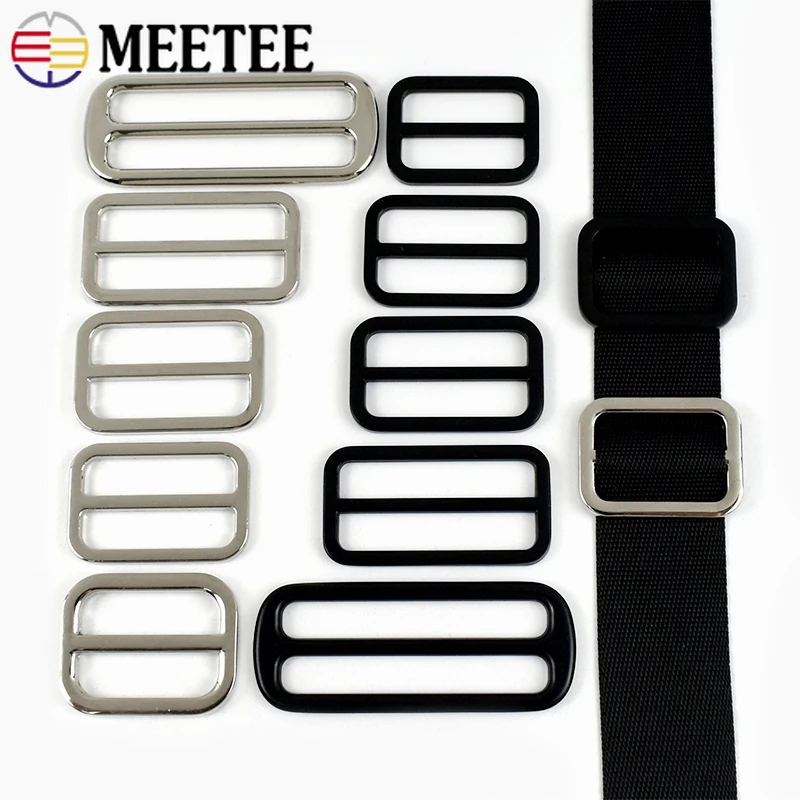 

5/10P 25-50mm Metal Tri Glide Slider Buckle Rectangle Bag Strap Clasp Webbing Backpack Adjust Hook Leather Hardware Accessories