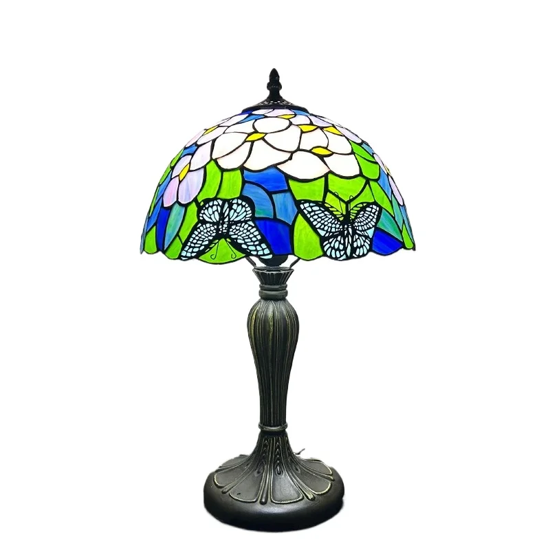 

12 Inch 30cm Retro Manual Stained Glass Lampshade Tiffany Table Lamp