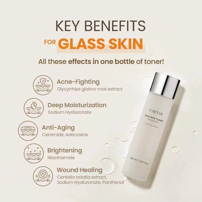 Long-Lasting Hydration Milk Skin Rice Toner Brightening Anti-Aging Women Skincare for All Skin Types