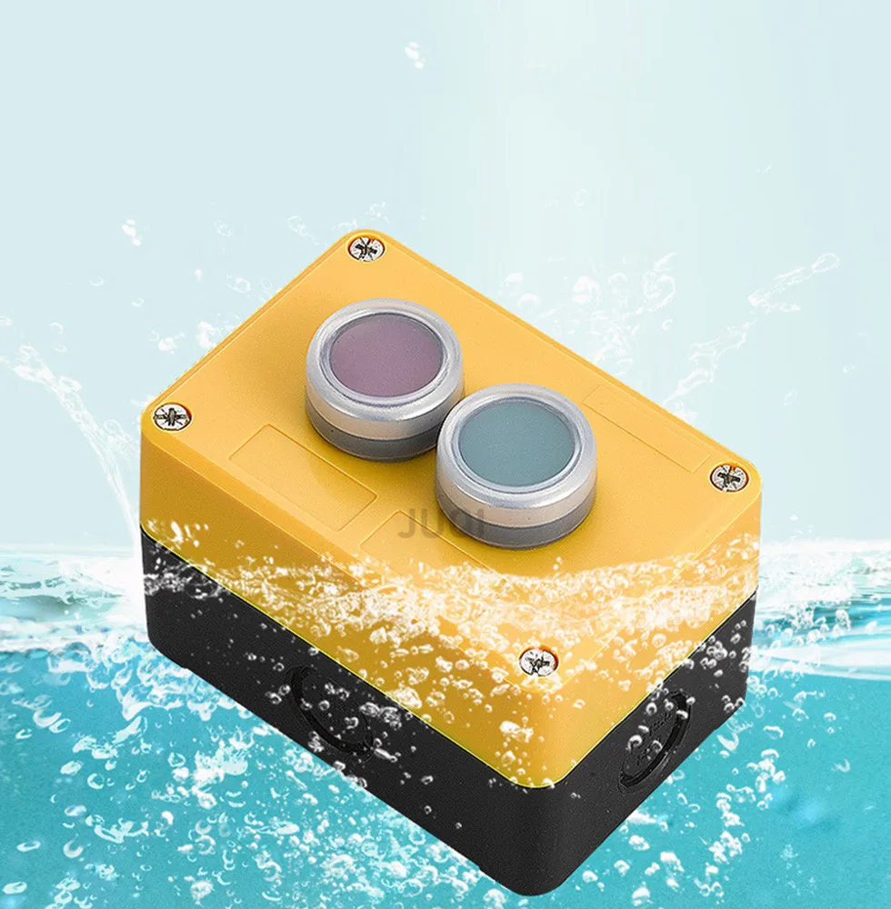 جديد زر التبديل صندوق التحكم البلاستيك باليد الذاتي بدء زر صندوق مقاوم للماء الكهربائية الصناعية مفتاح الايقاف الطارئ