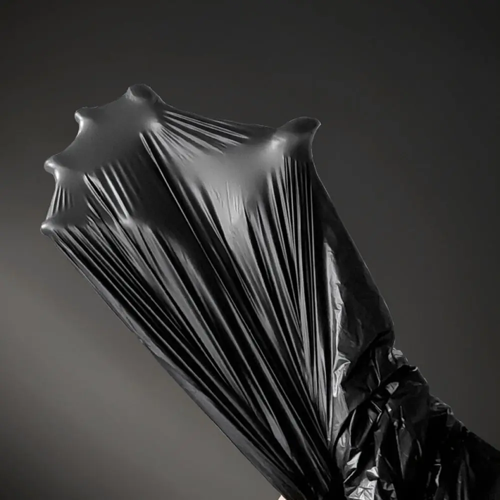Thickened Black Garbage Bags Durable Drawstring Trash Liners For Home Kitchen Commercial Waste Management Supplies