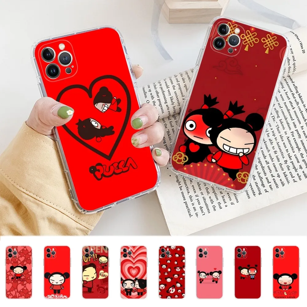 P-Pucca G-Garu Cute Phone Case For IPhone 16 15 14 11 12 13 Mini Pro XS Max Cover 6 7 8 Plus X Funda Shell