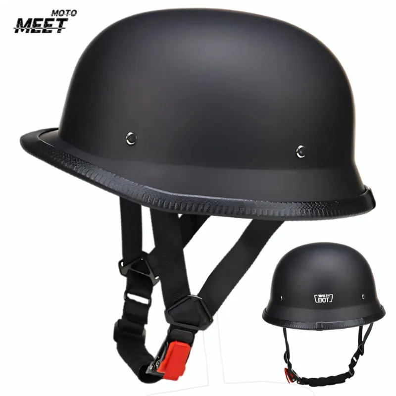 DOT-Zertifizierter Motorradhelm im Vintage Deutschen Stil Pilotenhelm Open Face Retro Motocross-Helm Motorradzubehör