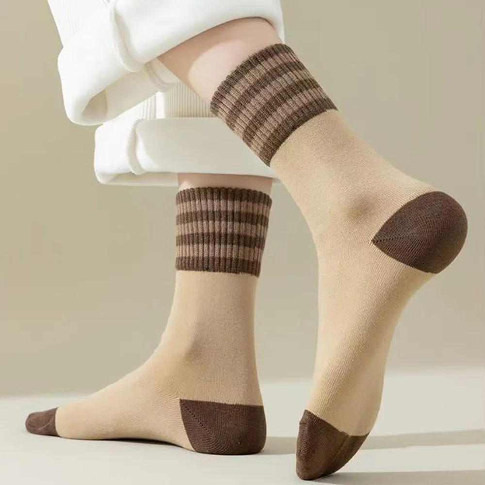 10 Pair Fashion Stripe Keep Warm Socks Women Cashmere Thick Winter Terry Air conditioning Floor Socks Female Soft Comfortable