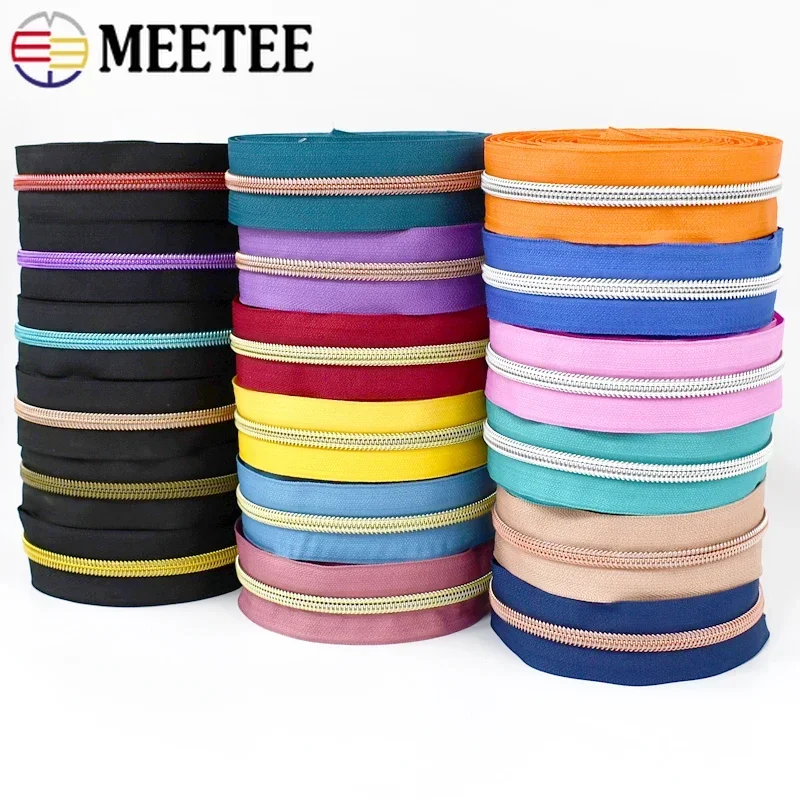 2-20Meters Sewing Zipper Tape By The Meter Bag Shoes Nylon Coil Zips Decorative Shoes Replacement Zip Repair Kit DIY Accessories